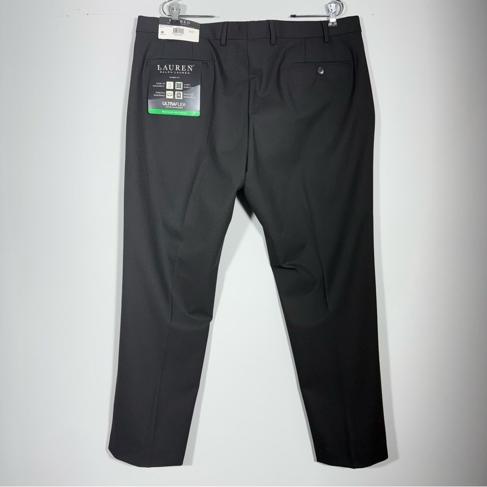 NWT Lauren Ralph Lauren Norton Ultraflex Dress Pants 40x30 Black Flat Front - Picture 7 of 14